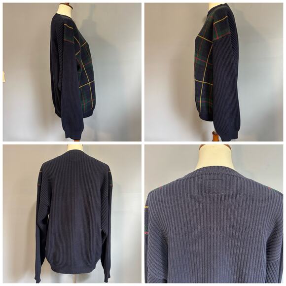 VINTAGE 90s TOMMY HILFIGER PLAID SWEATER, Size XL - Picture 4 of 7